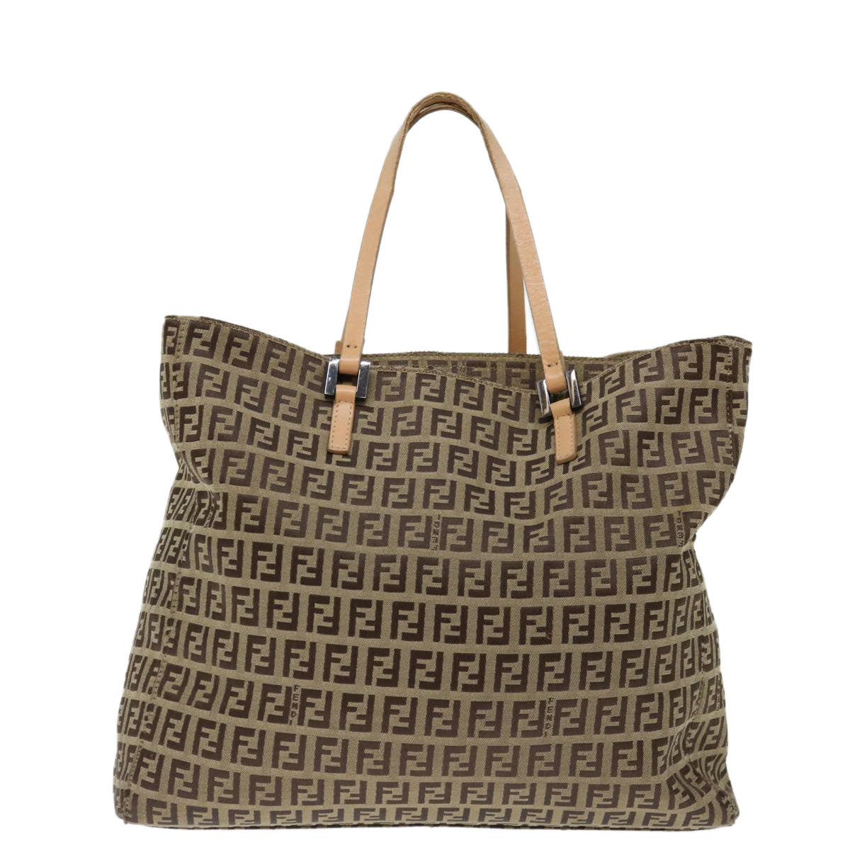 Luxury FendiZucchino Canvas Hand Bag Nylon Beigehk1256