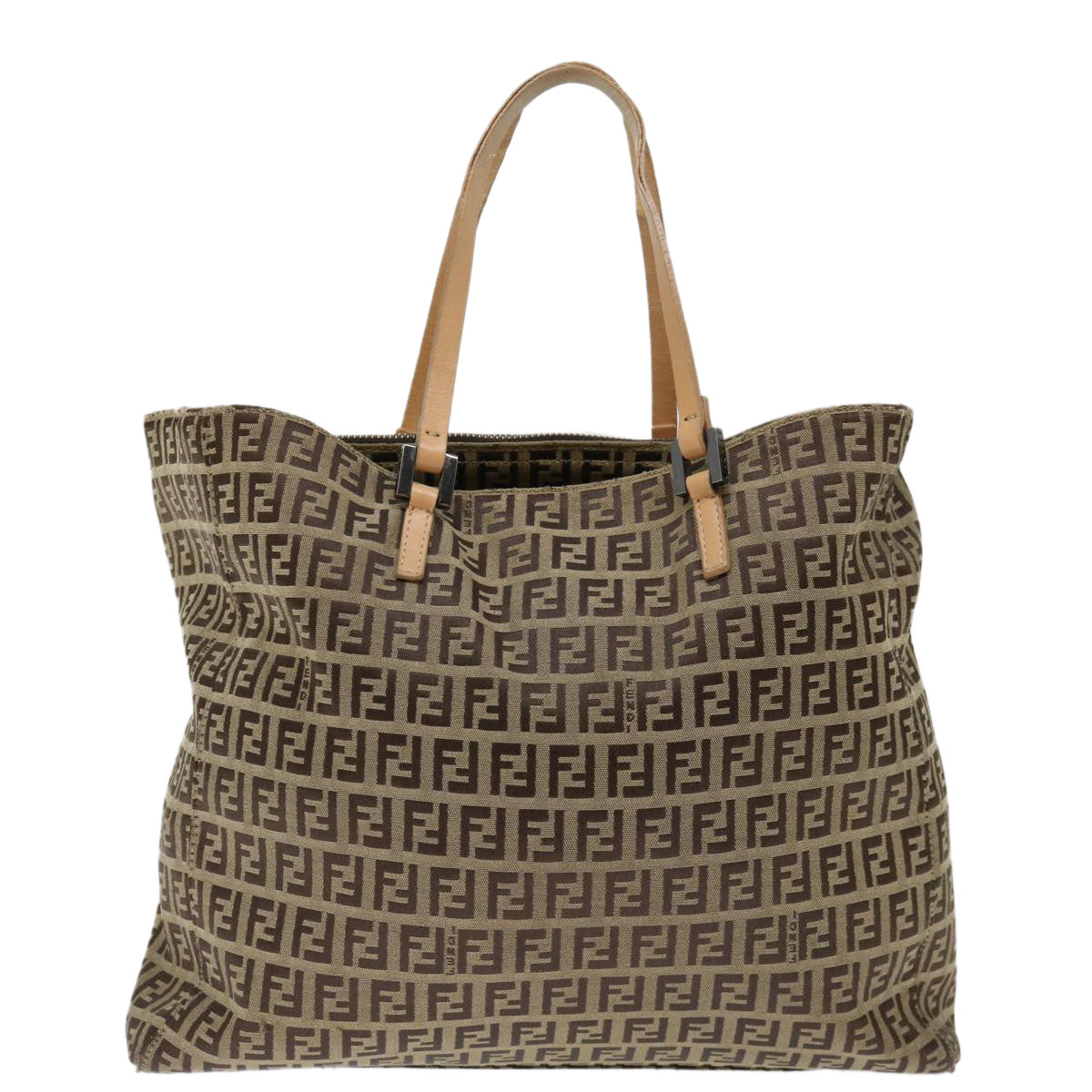 Luxury FendiZucchino Canvas Hand Bag Nylon Beigehk1256