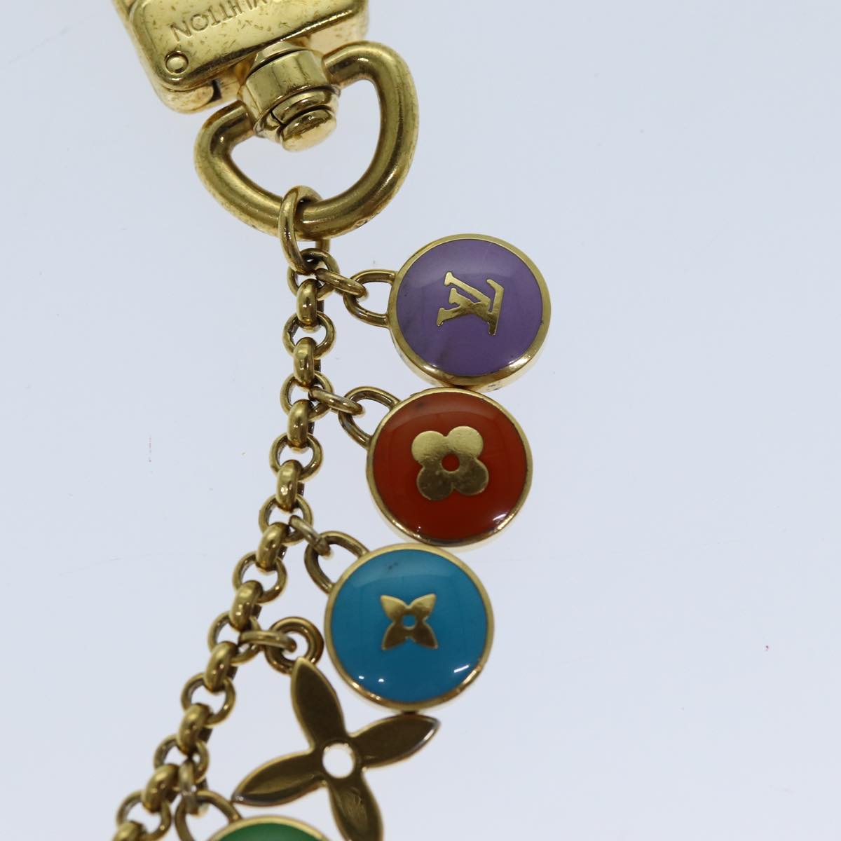 LOUIS VUITTON Monogram Porte Cles Chainne Pastilles Charm M66172 LV hk1288