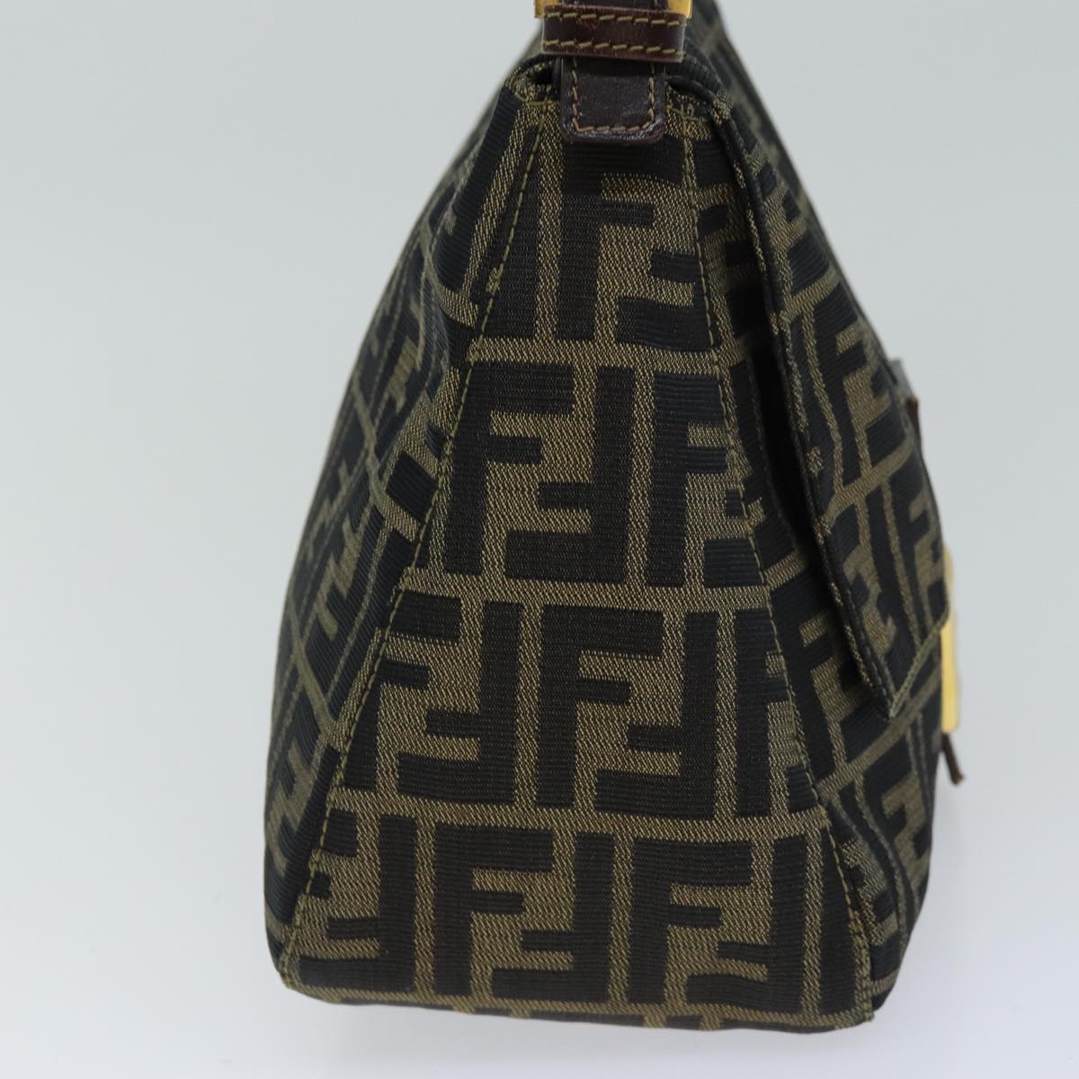 Luxury Fendi Zucca Canvas Mamma Baguette Shoulder Bag Black Brownhk1297