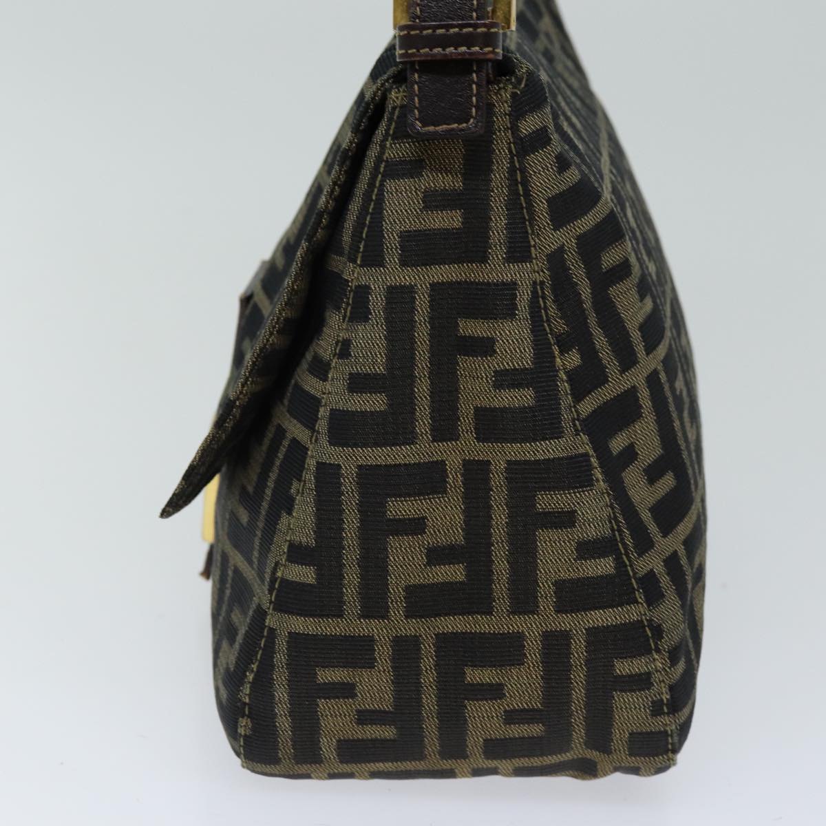 Luxury Fendi Zucca Canvas Mamma Baguette Shoulder Bag Black Brownhk1297