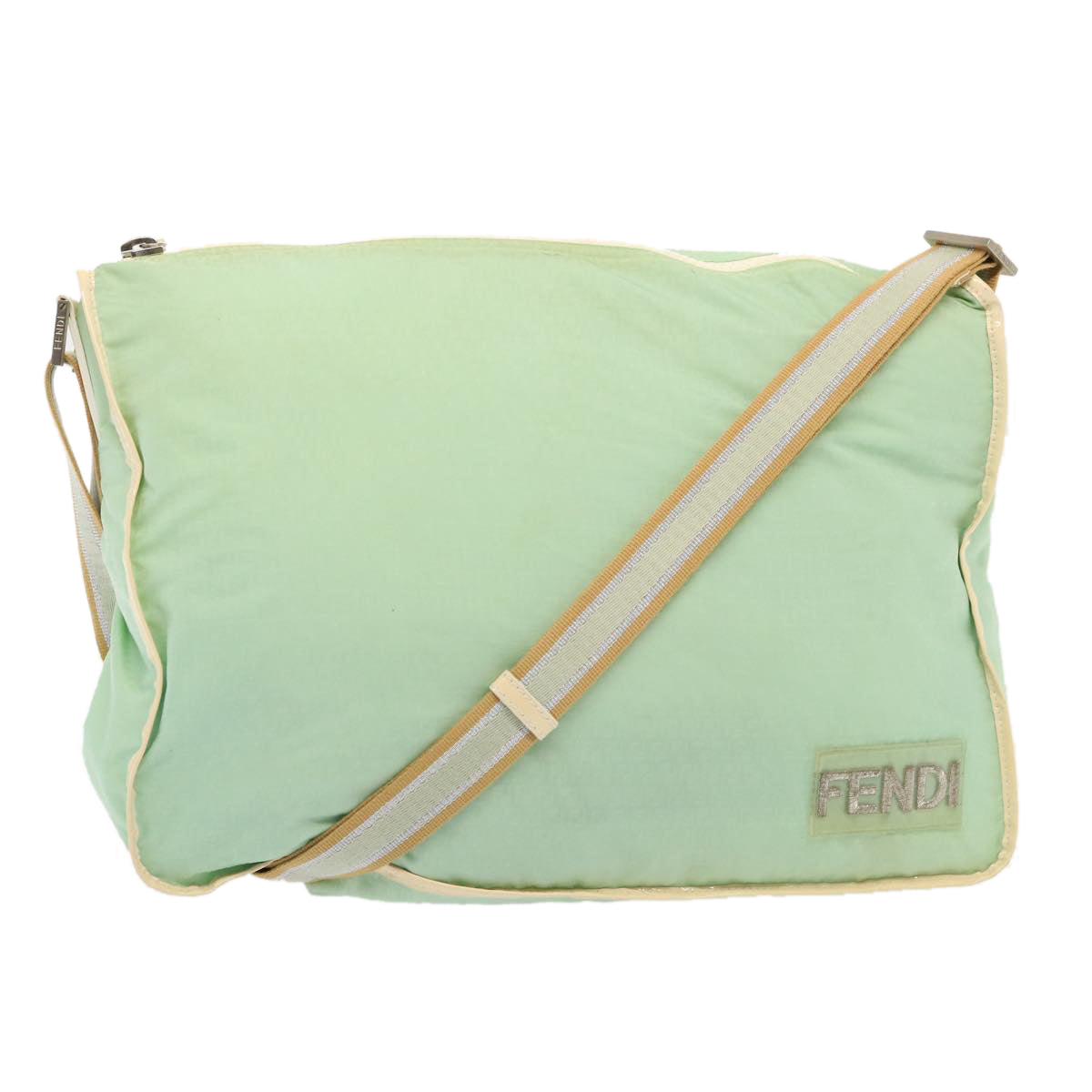 Luxury Fendi Zucchino Canvas Shoulder Bag Nylon Greenhk1304