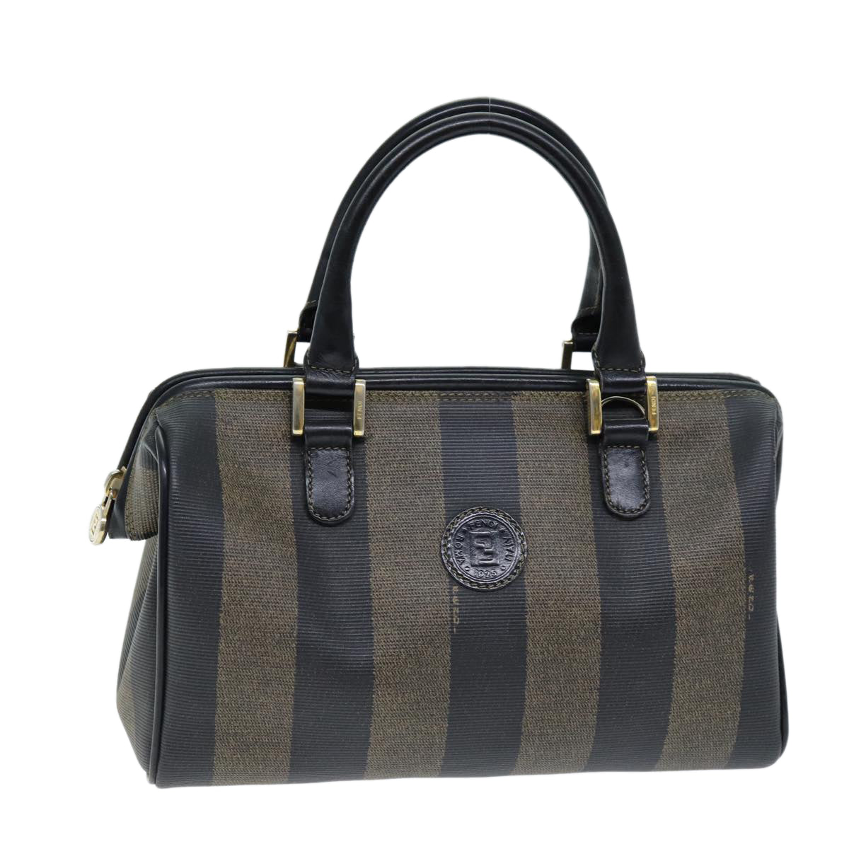 Luxury Fendi Pecan Canvas Boston Bag Brown Blackhk1305