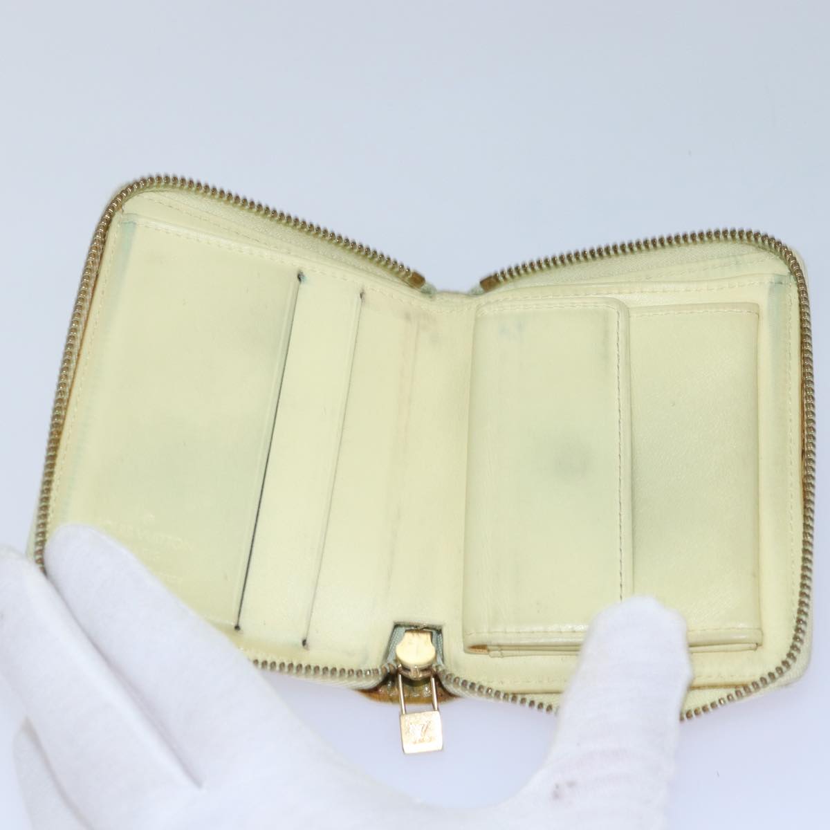 LOUIS VUITTON Monogram Vernis Wallet 3Set Beige Lime Yellow LV hk1324