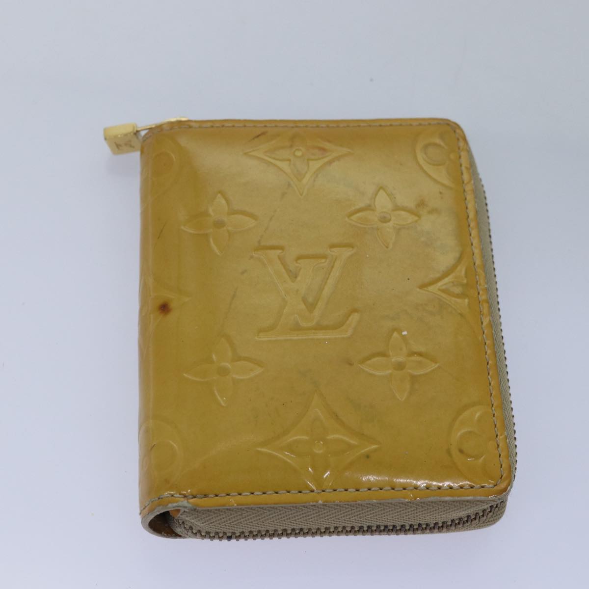 LOUIS VUITTON Monogram Vernis Wallet 3Set Beige Lime Yellow LV hk1324