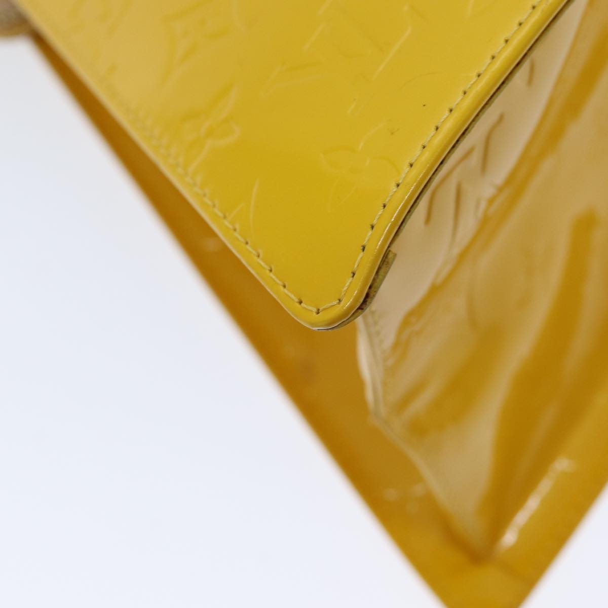 LOUIS VUITTON Monogram Vernis Forsyth Hand Bag Jaune M91112 LV hk1325