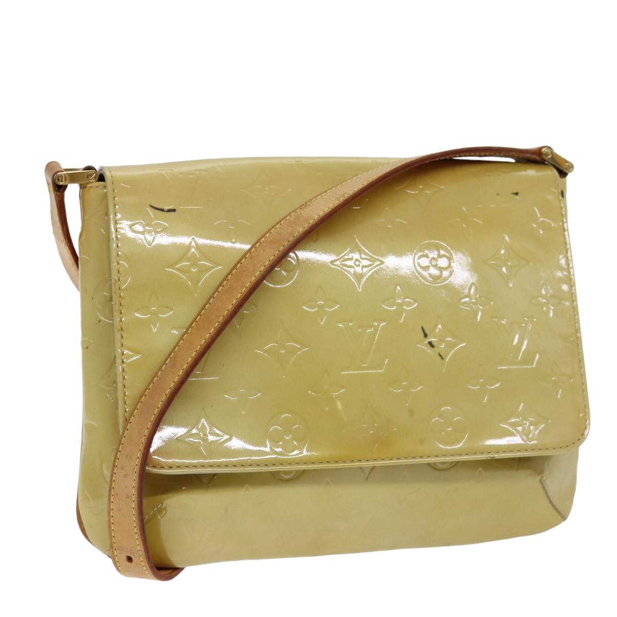 LOUIS VUITTON Monogram Vernis Thompson Street Bag Beige M91301 LV hk1326
