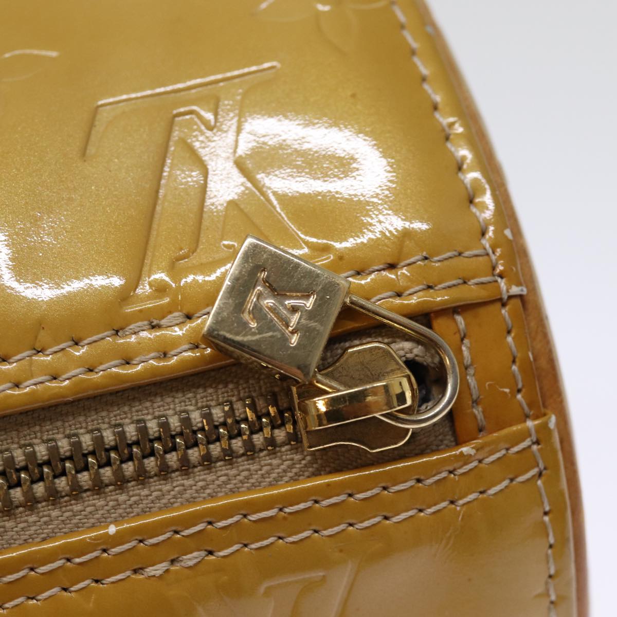 LOUIS VUITTON Monogram Vernis Bedford Hand Bag Beige M91006 LV hk1327