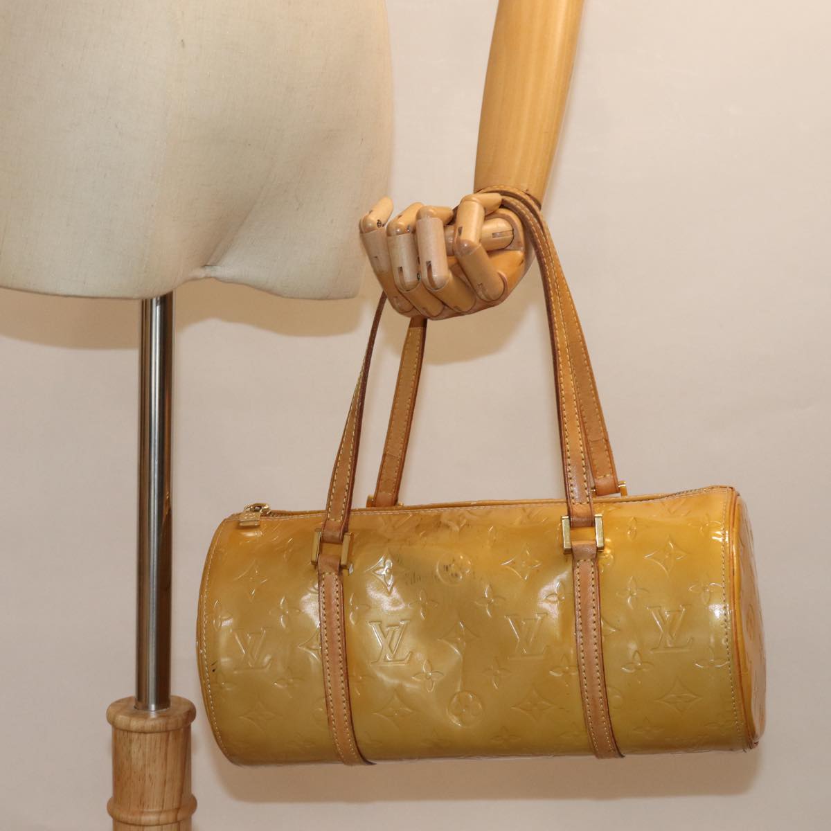 LOUIS VUITTON Monogram Vernis Bedford Hand Bag Beige M91006 LV hk1327
