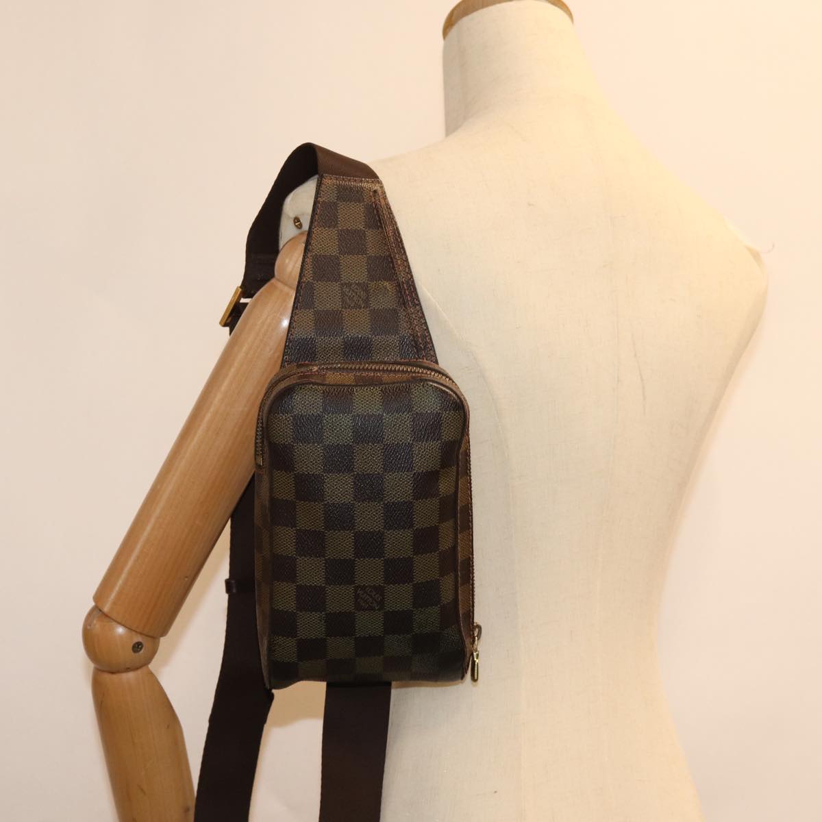 LOUIS VUITTON Damier Ebene Geronimos Shoulder Bag N51994 LV hk1335