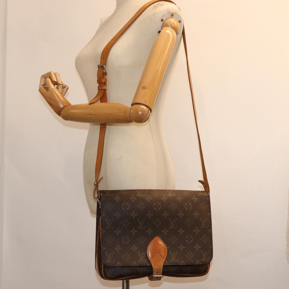 LOUIS VUITTON Monogram Cartouchiere GM Shoulder Bag Vintage M51252 hk1339