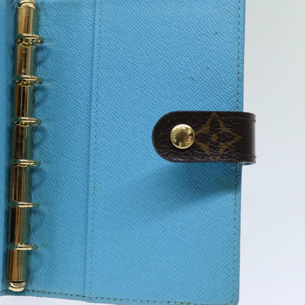 LOUIS VUITTON Monogram Groom Agenda PM Day Planner Cover Blue R20020 hk1342