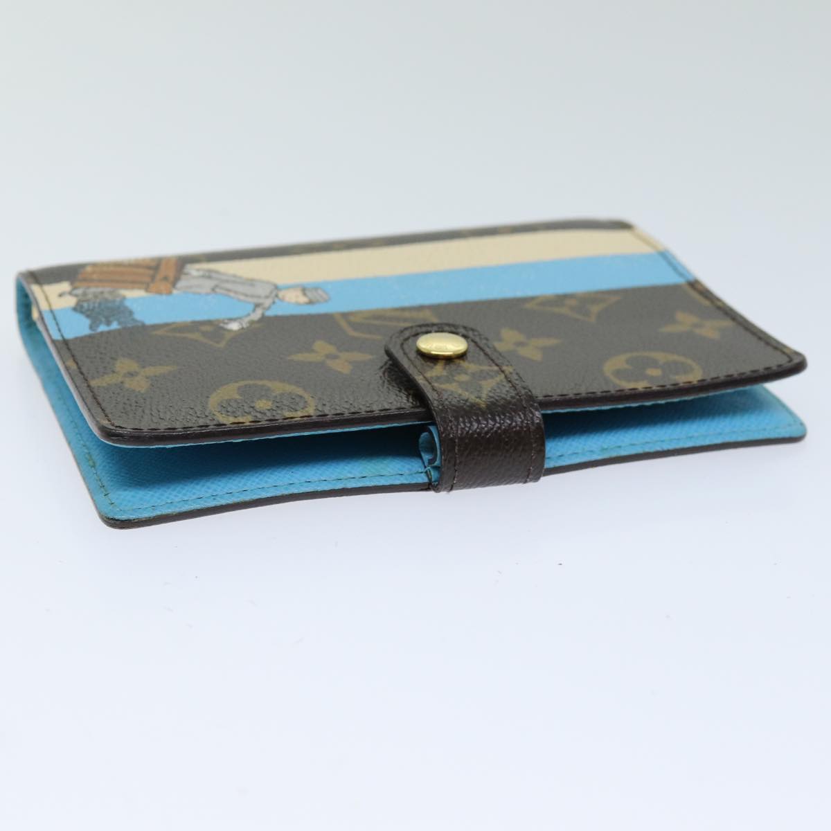 LOUIS VUITTON Monogram Groom Agenda PM Day Planner Cover Blue R20020 hk1342