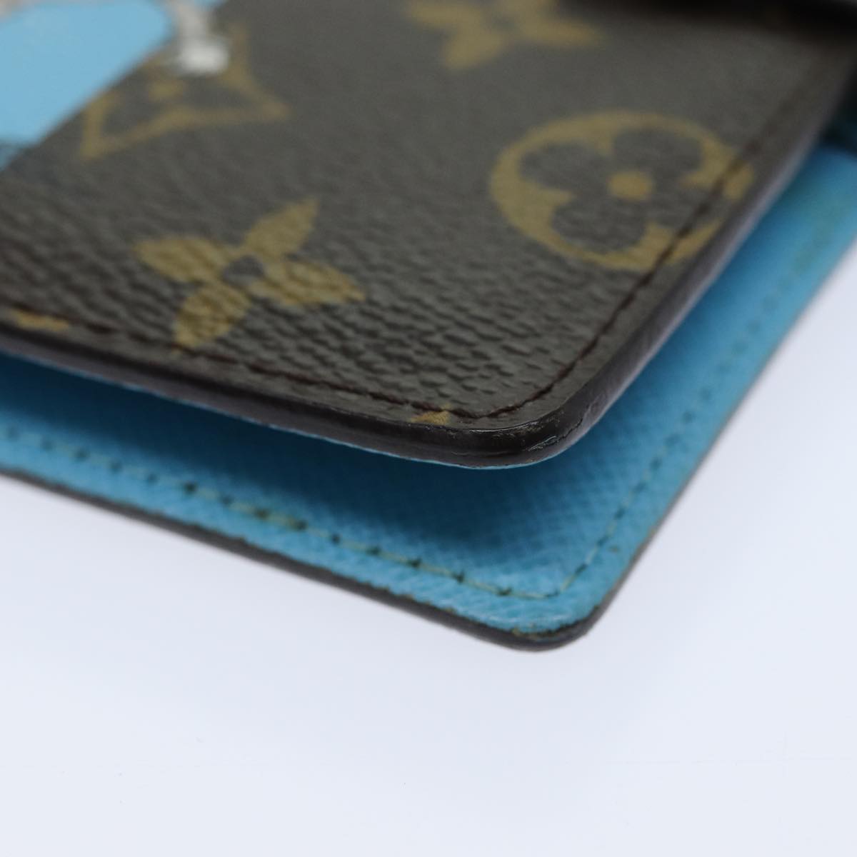 LOUIS VUITTON Monogram Groom Agenda PM Day Planner Cover Blue R20020 hk1342