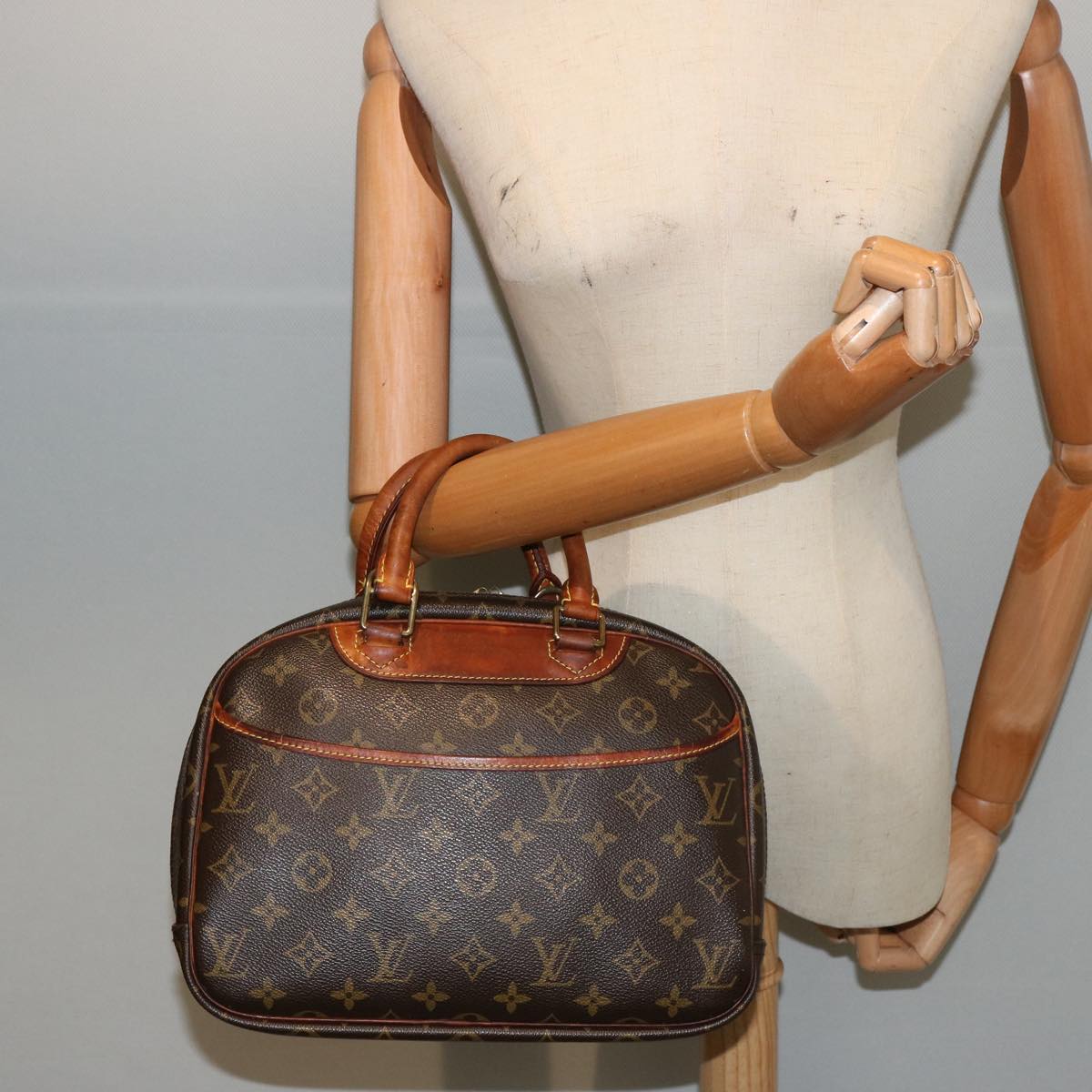 LOUIS VUITTON Monogram Trouville Hand Bag M42228 LV hk1348