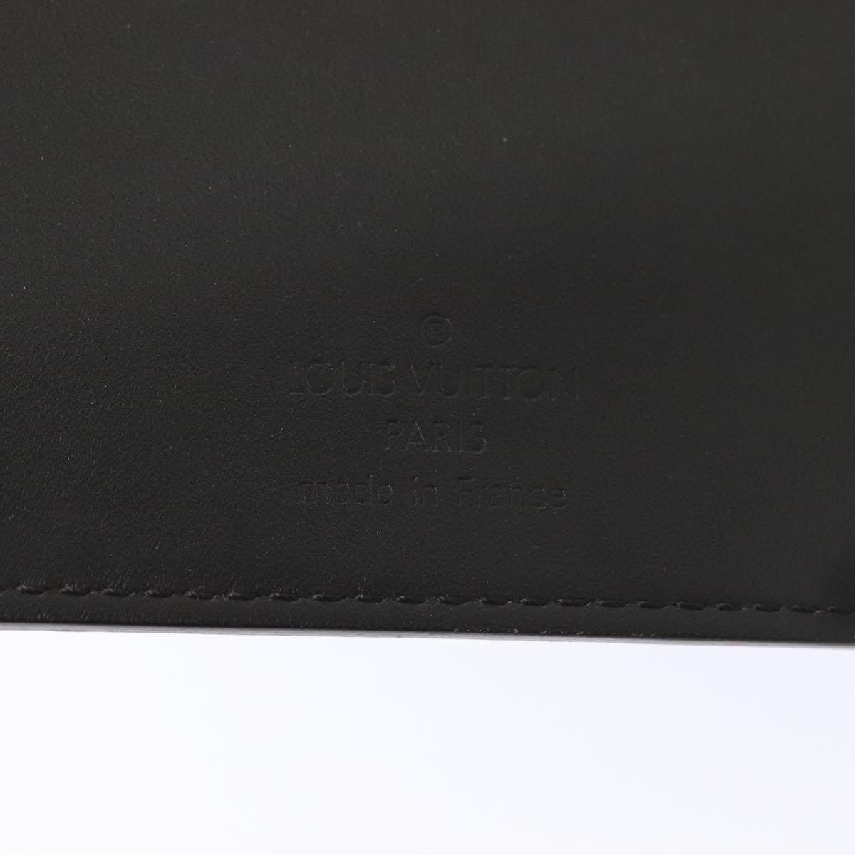 LOUIS VUITTON Monogram Mat Agenda MM Day Planner Cover Black R20925 hk1356