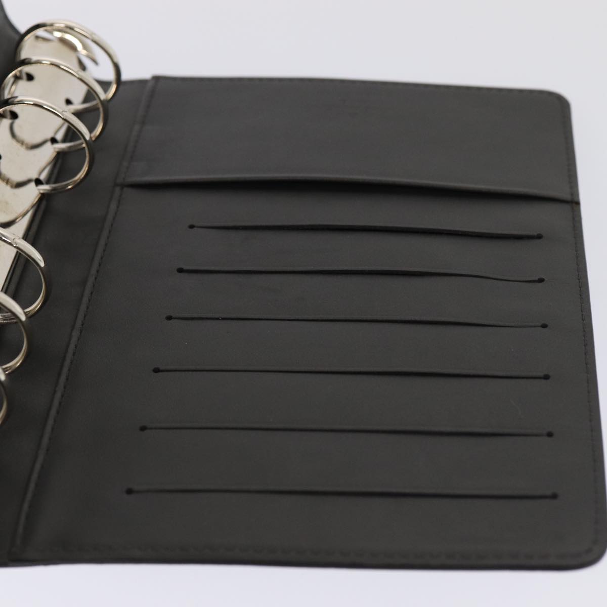 LOUIS VUITTON Monogram Mat Agenda MM Day Planner Cover Black R20925 hk1356
