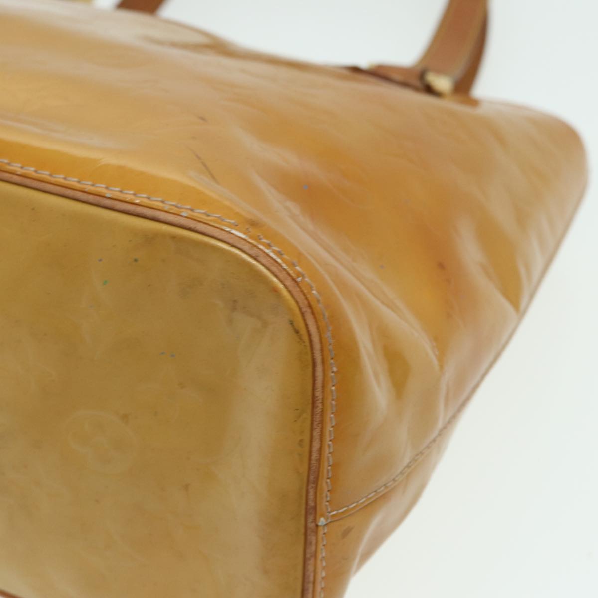 LOUIS VUITTON Monogram Vernis Houston Hand Bag Beige M91004 LV hk1369