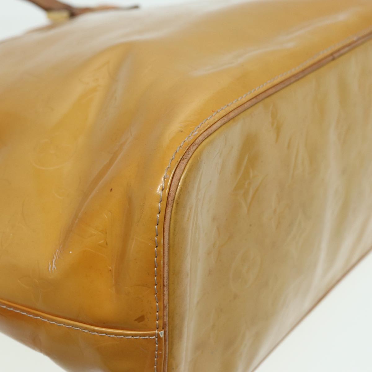LOUIS VUITTON Monogram Vernis Houston Hand Bag Beige M91004 LV hk1369