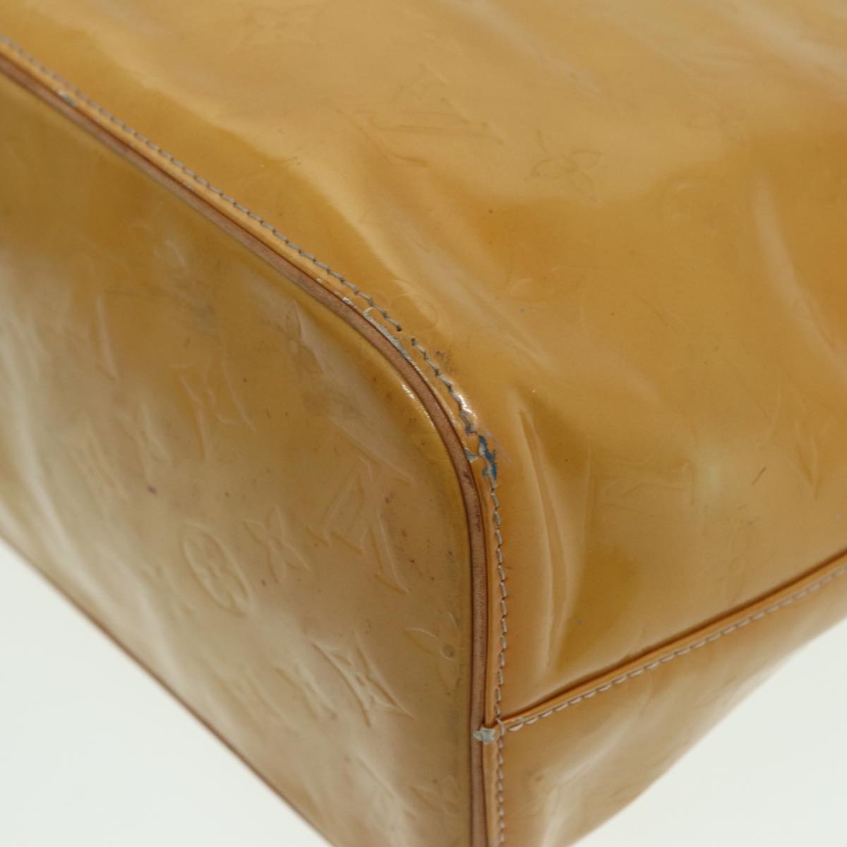 LOUIS VUITTON Monogram Vernis Houston Hand Bag Beige M91004 LV hk1369