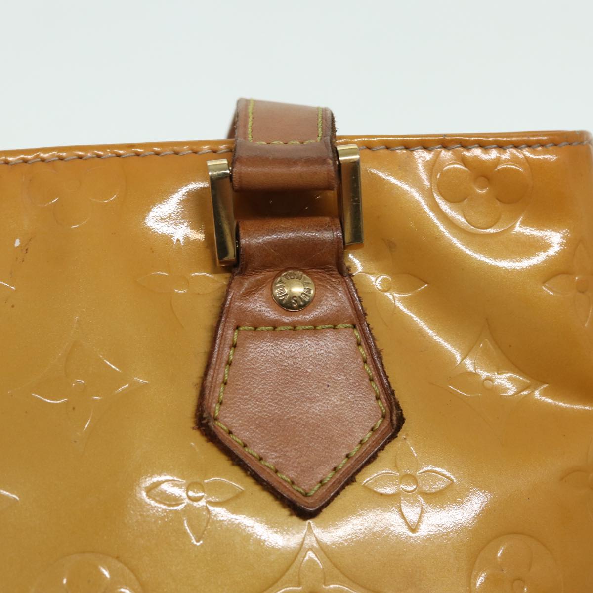 LOUIS VUITTON Monogram Vernis Houston Hand Bag Beige M91004 LV hk1369