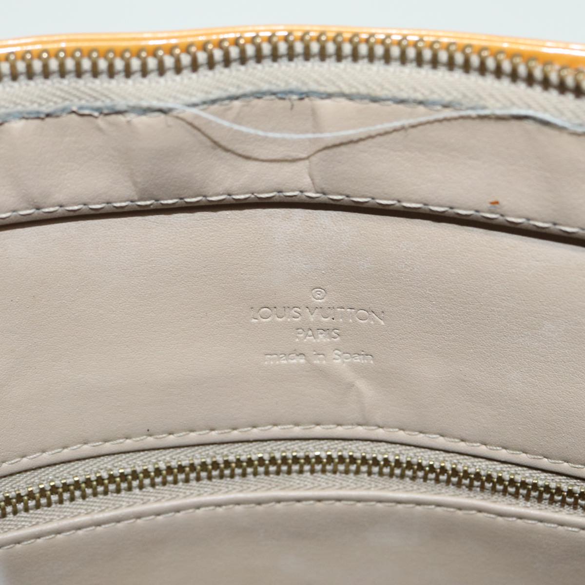 LOUIS VUITTON Monogram Vernis Houston Hand Bag Beige M91004 LV hk1369