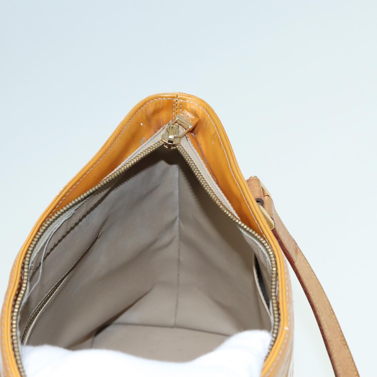LOUIS VUITTON Monogram Vernis Houston Hand Bag Beige M91004 LV hk1369