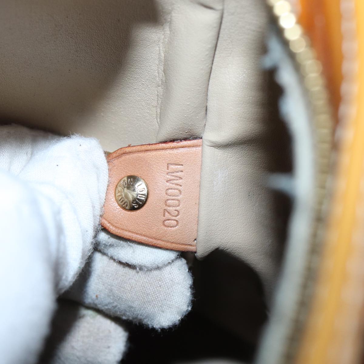 LOUIS VUITTON Monogram Vernis Houston Hand Bag Beige M91004 LV hk1369