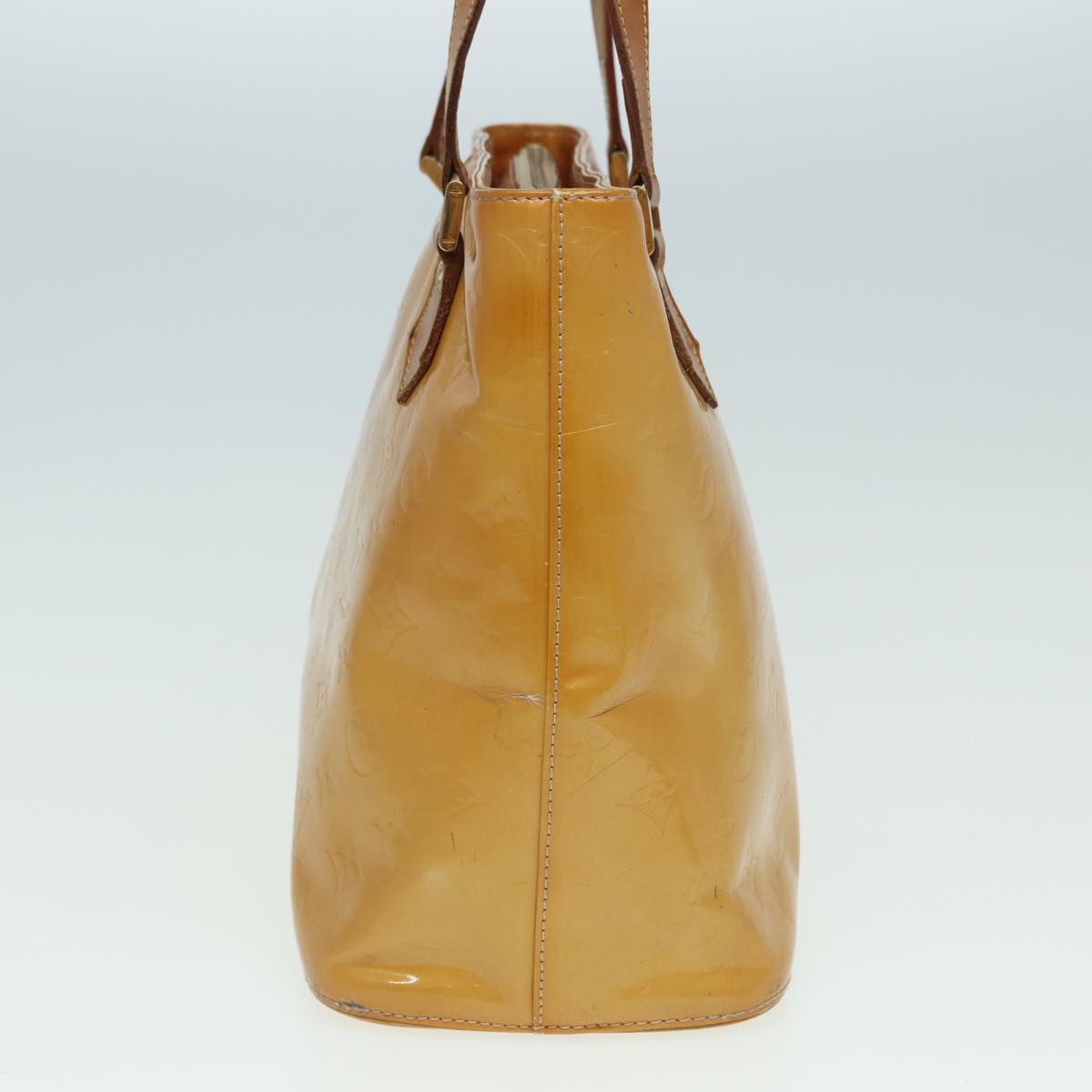 LOUIS VUITTON Monogram Vernis Houston Hand Bag Beige M91004 LV hk1369