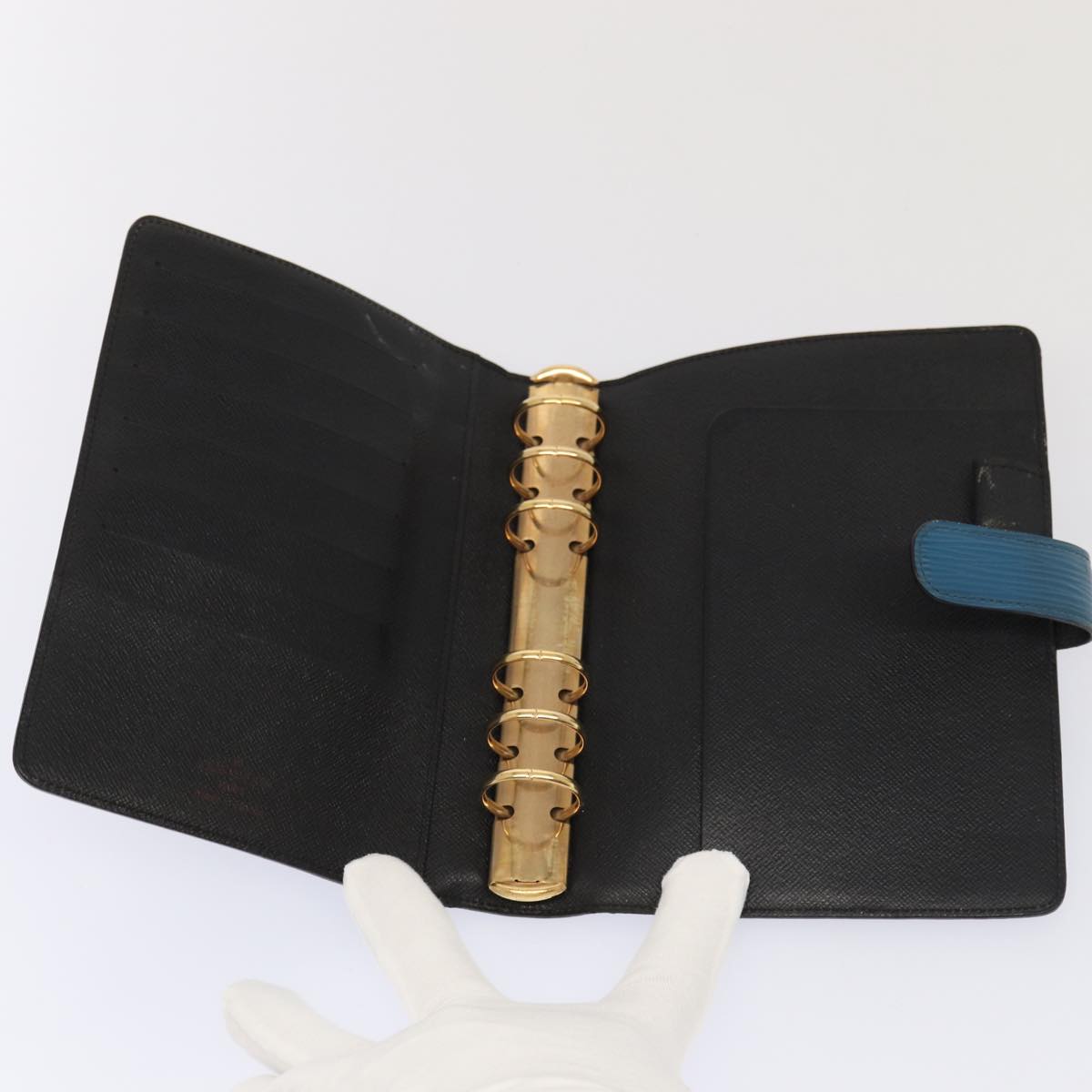 LOUIS VUITTON Epi Agenda MM Day Planner Cover Blue R20055 LV hk1395