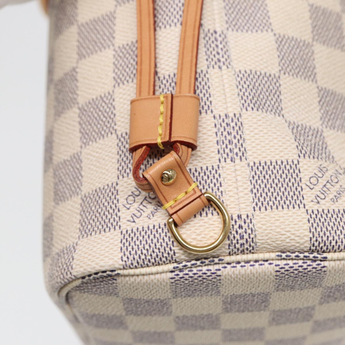 LOUIS VUITTON Damier Azur Neverfull PM Tote Bag N41362 LV hk1426A