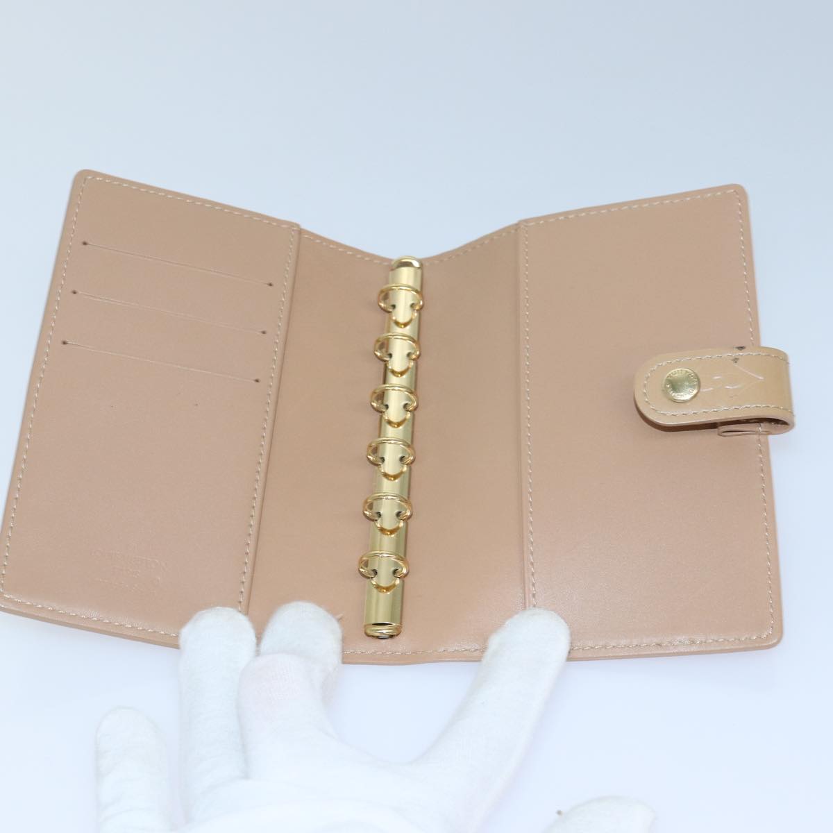 LOUIS VUITTON Vernis Taiga Agenda PM Day Planner Cover 3Set Beige LV hk1436