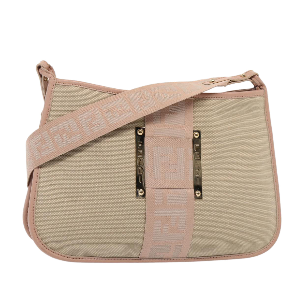 Luxury Fendi Shoulder Bag Canvas Beigehk1442