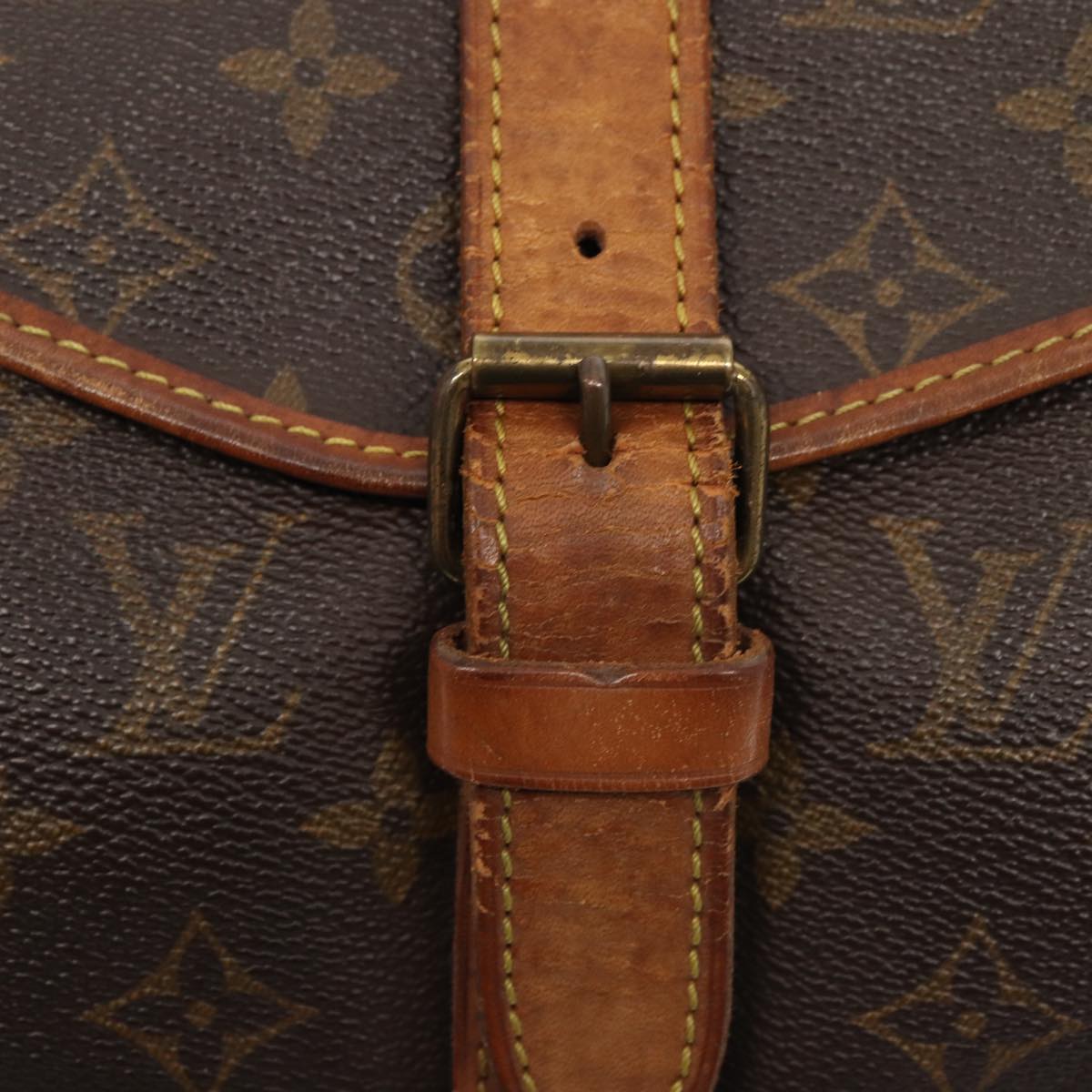 LOUIS VUITTON Monogram Saumur 35 Shoulder Bag M42254 LV hk1445