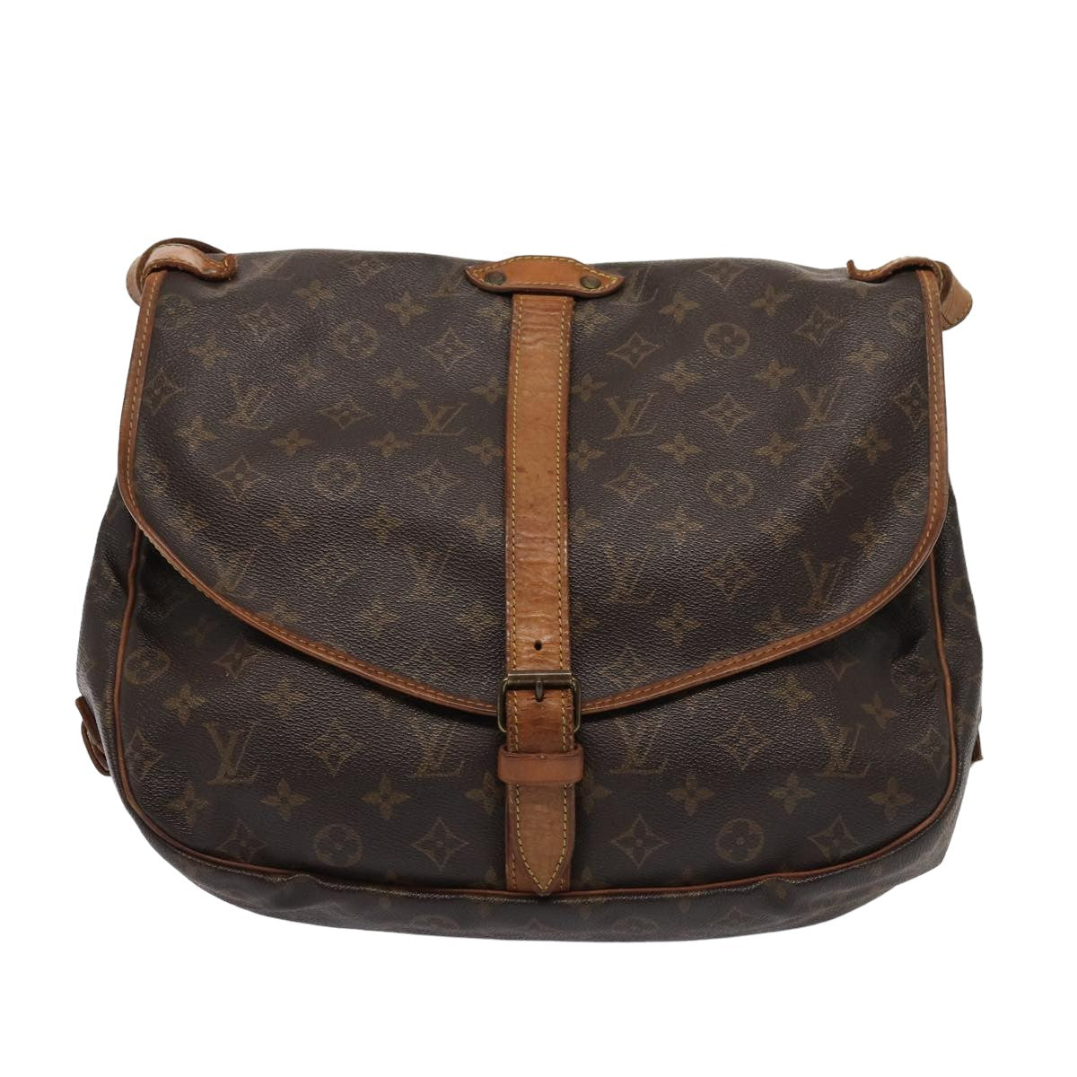 LOUIS VUITTON Monogram Saumur 35 Shoulder Bag M42254 LV hk1445
