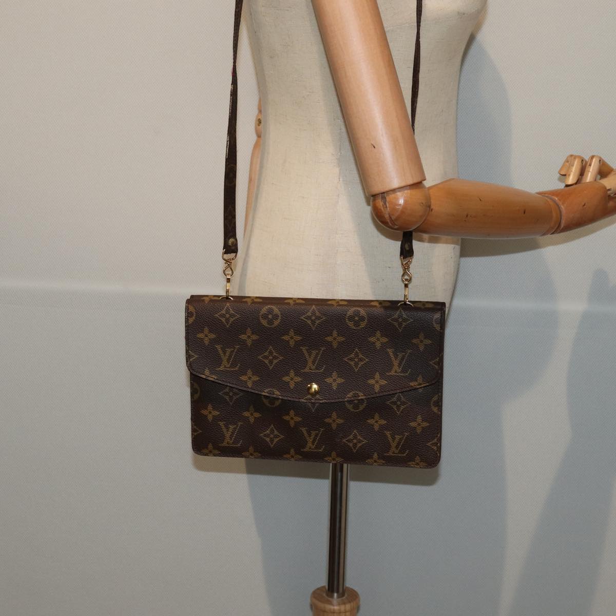 LOUIS VUITTON Monogram Double Rabat Shoulder Bag M51815 LV hk1452
