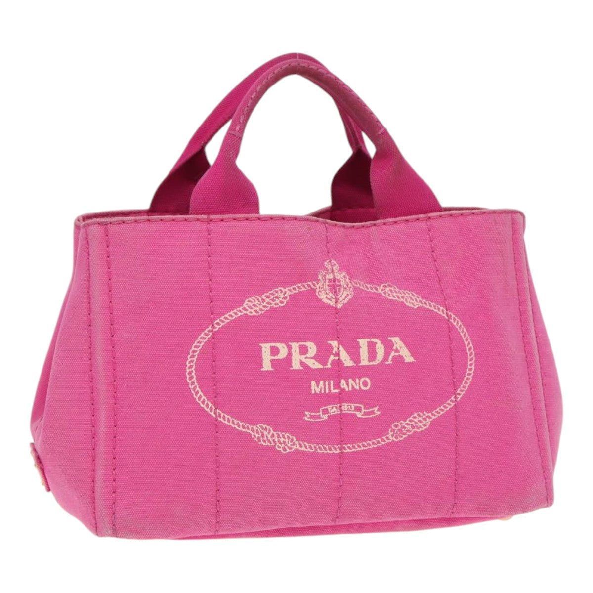 Luxury Prada Canapa PM Hand Bag Canvas Pink  hk1495
