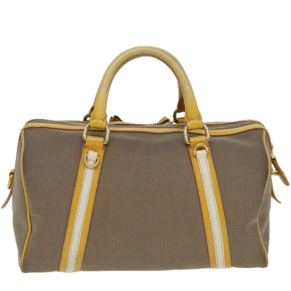 Luxury Prada Hand Bag Canvas Beige Yellow  hk1503
