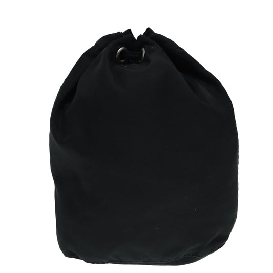 Luxury Prada Drawstring Pouch Nylon Black Silver  hk1552