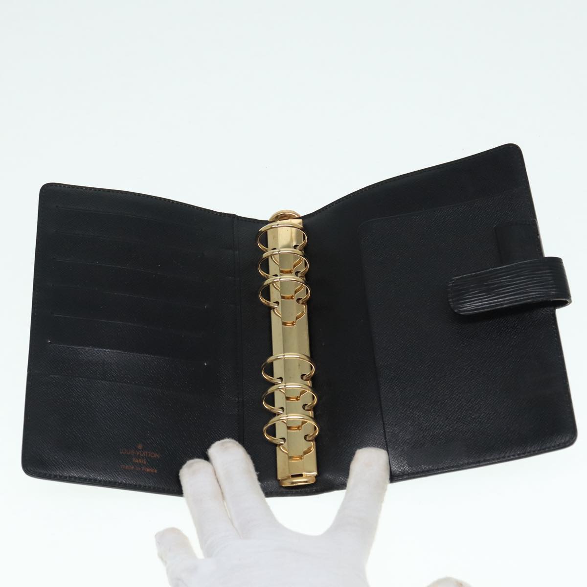LOUIS VUITTON Epi Agenda MM Day Planner Cover Black R20042 LV hk1595