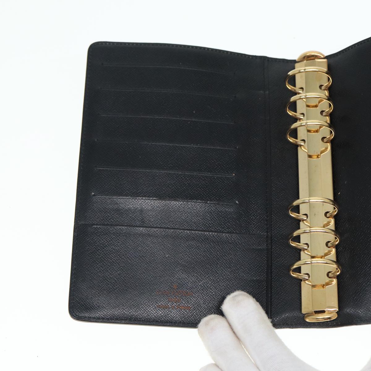 LOUIS VUITTON Epi Agenda MM Day Planner Cover Black R20042 LV hk1595