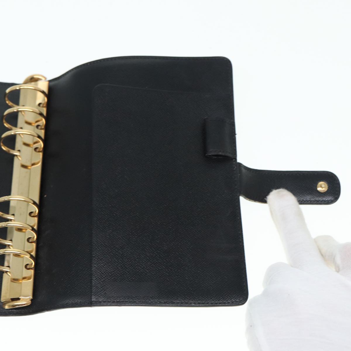 LOUIS VUITTON Epi Agenda MM Day Planner Cover Black R20042 LV hk1595