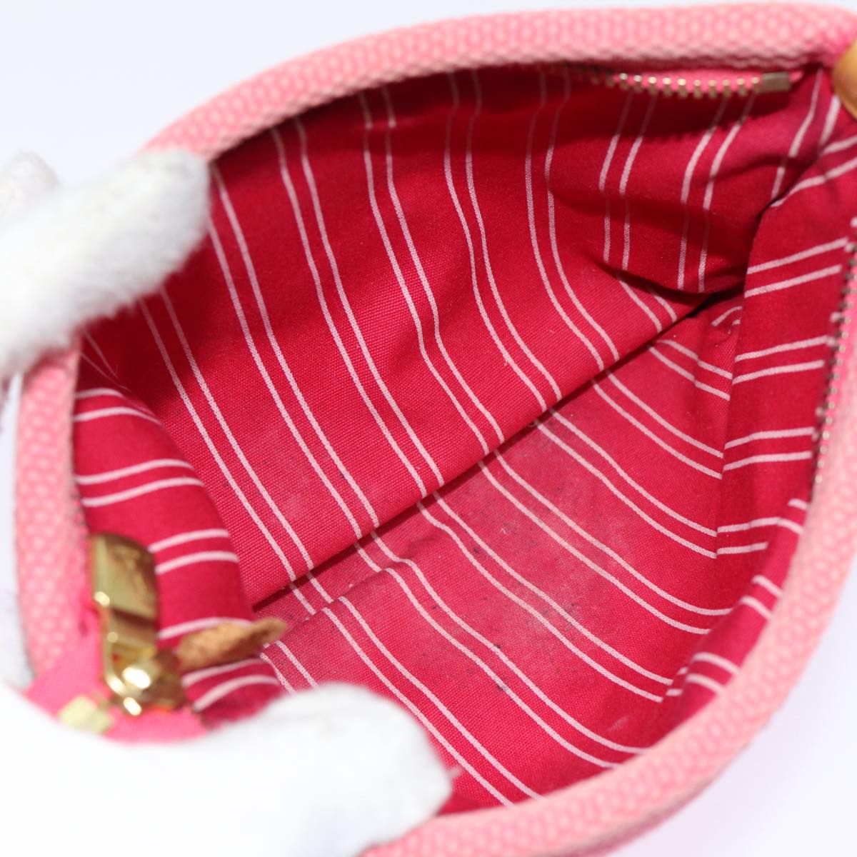 LOUIS VUITTON Antigua Pochette Plat PM Pouch Pink Rose M40068 LV hk1603