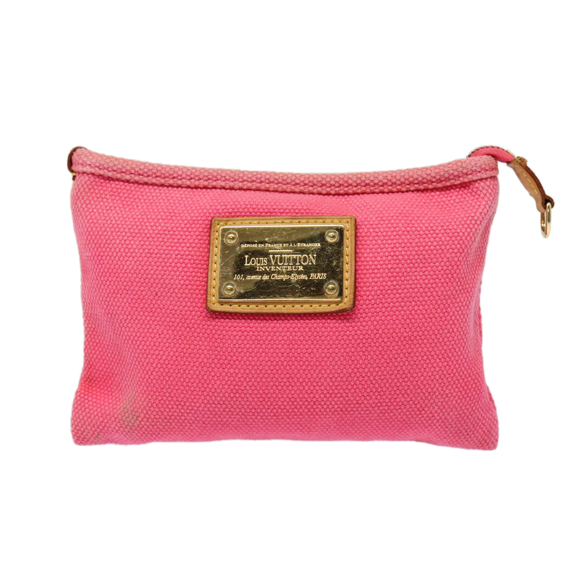LOUIS VUITTON Antigua Pochette Plat PM Pouch Pink Rose M40068 LV hk1603
