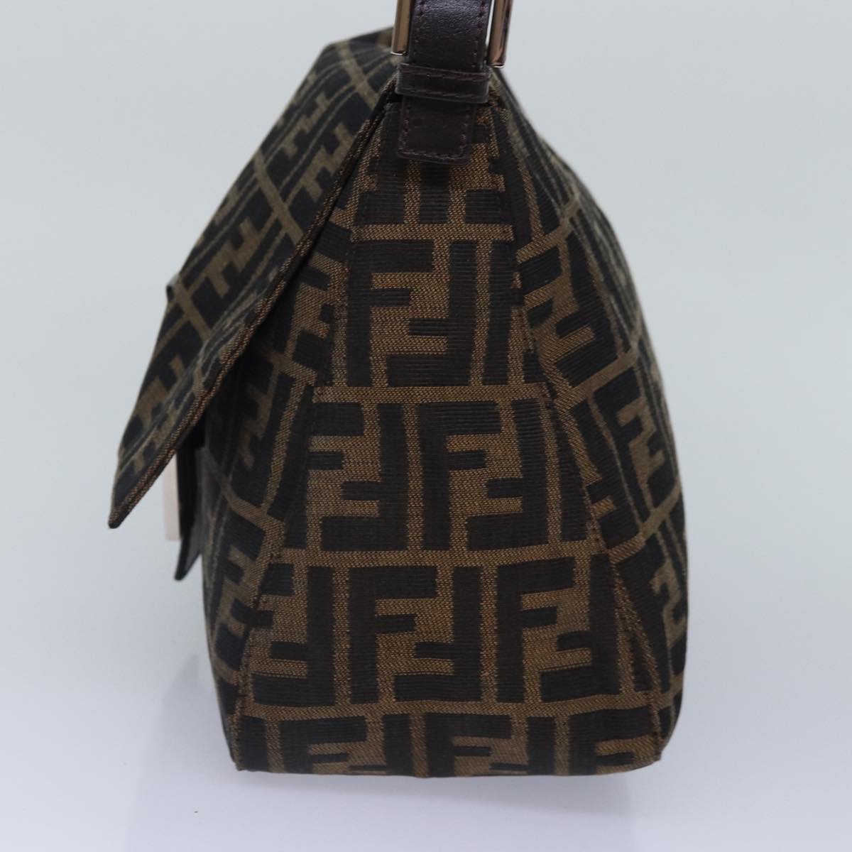 Luxury Fendi Zucca Canvas Mamma Baguette Shoulder Bag Brown Black Silverhk1612