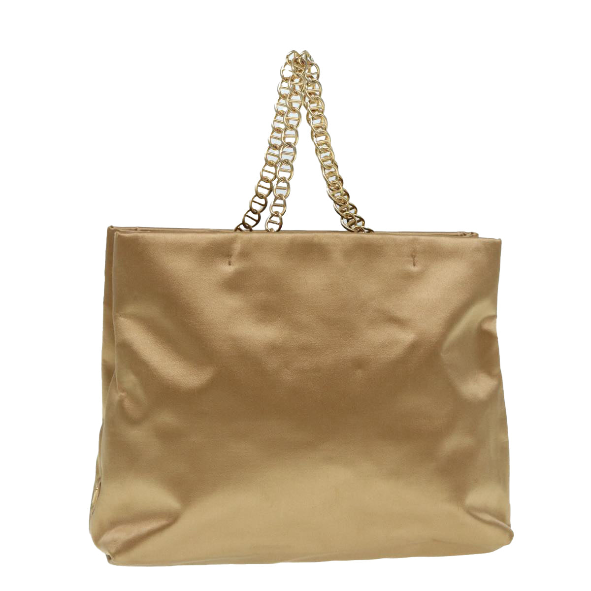 Luxury Prada Chain Hand Bag Satin Brown Gold  hk1635