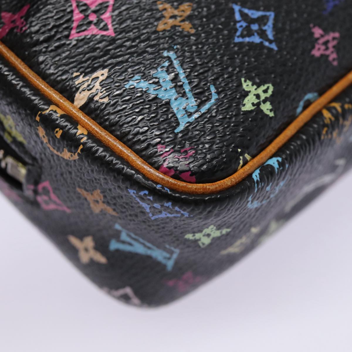 LOUIS VUITTON Monogram Multicolor Trousse Wapity Pouch Black M58034 hk1642
