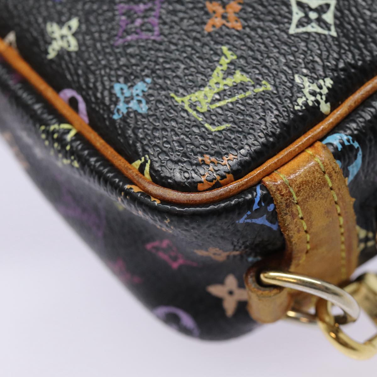 LOUIS VUITTON Monogram Multicolor Trousse Wapity Pouch Black M58034 hk1642