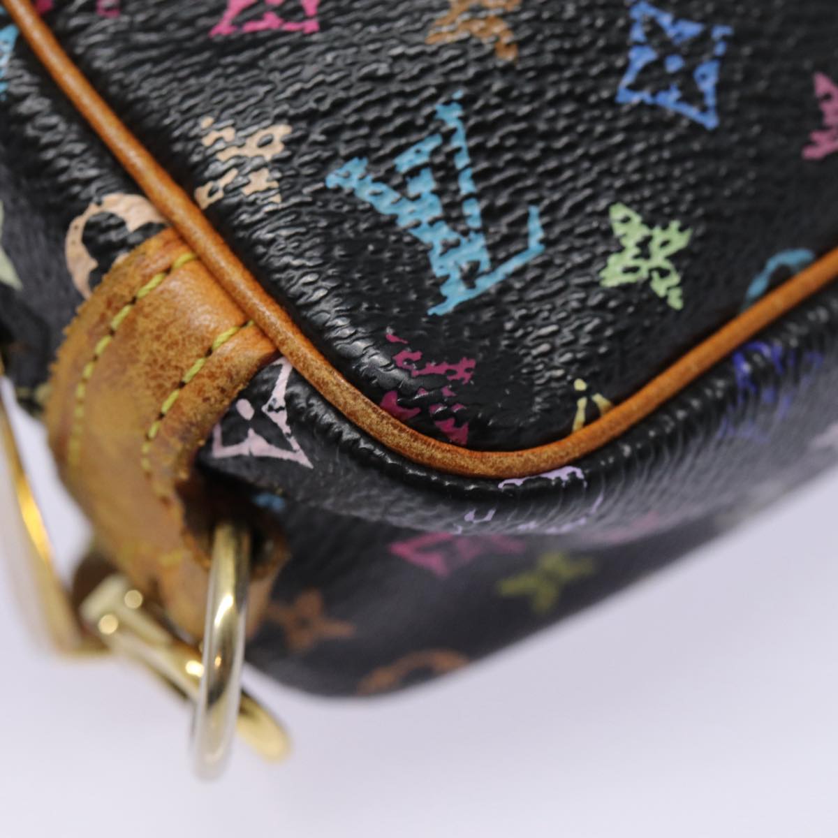 LOUIS VUITTON Monogram Multicolor Trousse Wapity Pouch Black M58034 hk1642