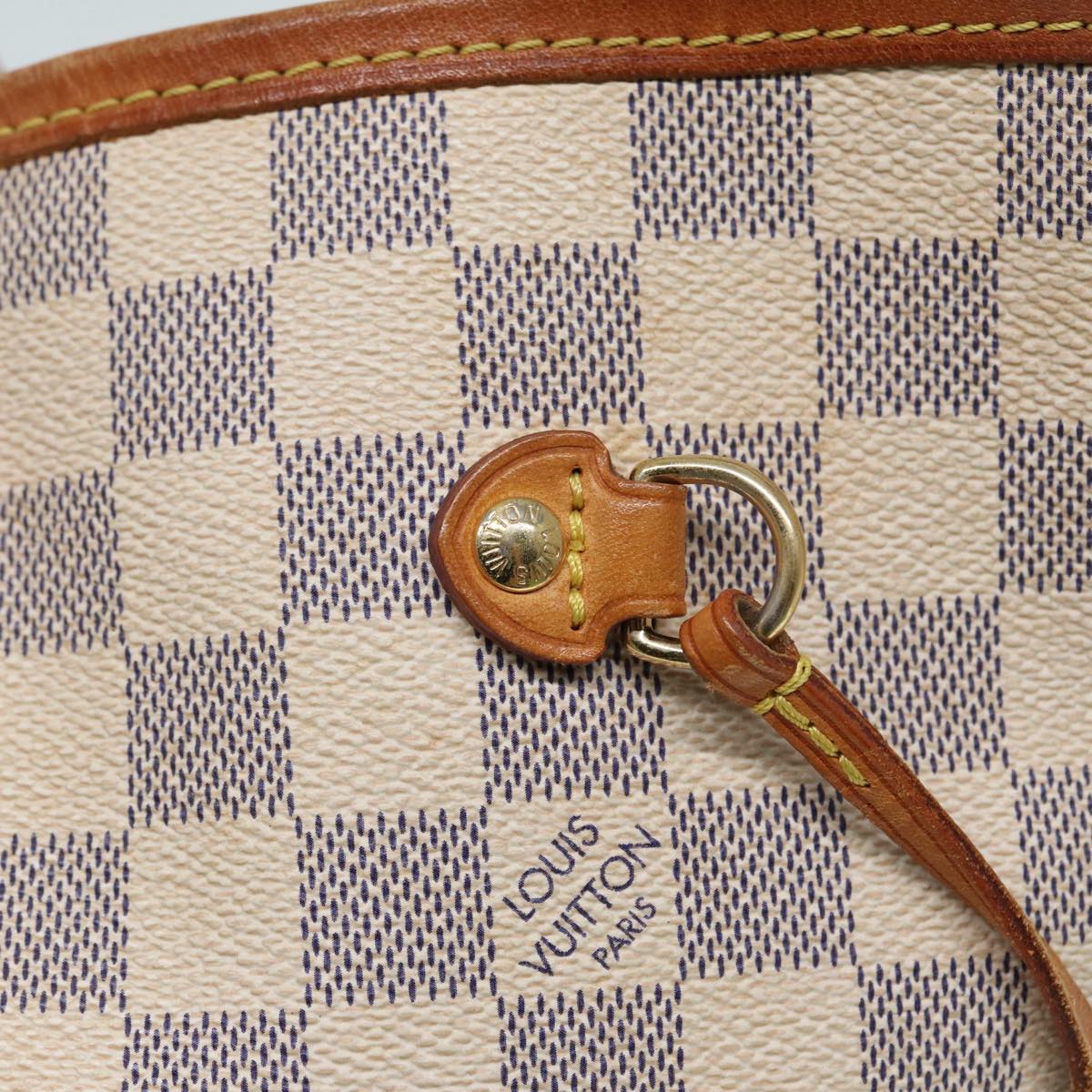 LOUIS VUITTON Damier Azur Neverfull MM Tote Bag N41605 LV hk1644